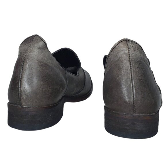 Free People Womens Loafers Size 6 / 36 Slip On Flats Sitar Woven Leather Gray - Picture 3 of 8